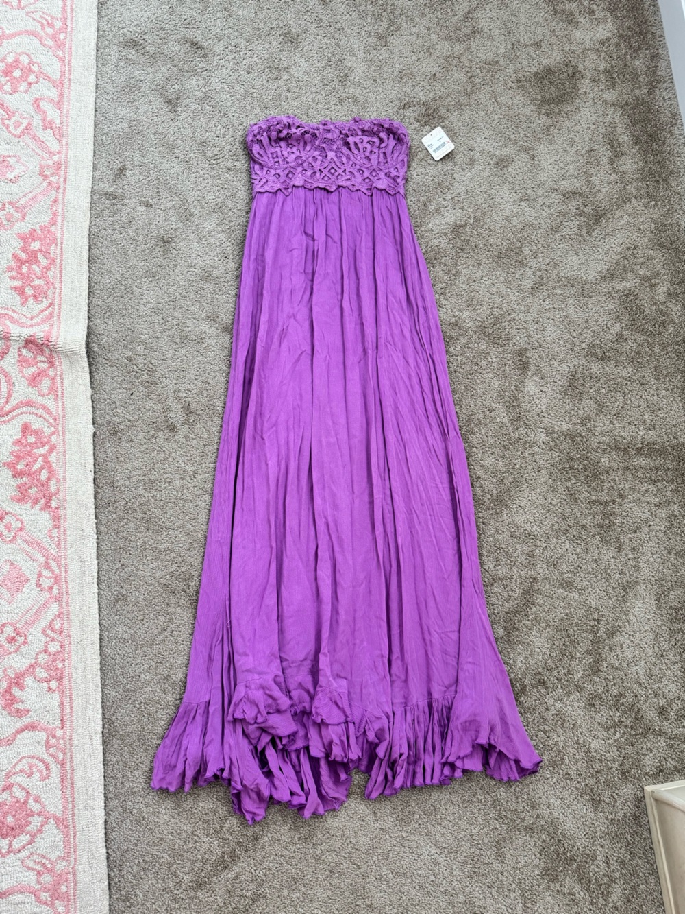 Free People Adella strapless corset dress in beauty berry.